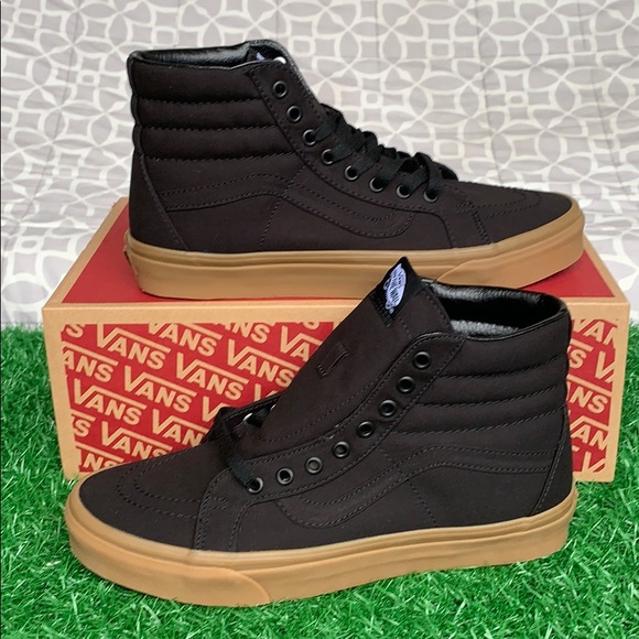 VANS MEN’S SK8-Hi REISSUE CANVAS GUM BLACK/LGHTGM Sneakers - Picture 5 of 16